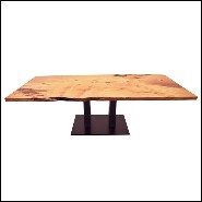 Table à manger avec plateau en bois massif Kauri PC-Kauri Wood and Resin