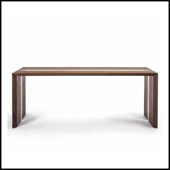 Console Table with solid walnut wood varnished 154-Resin Linea Console Table with solid walnut wood varnished 154-Resin Linea