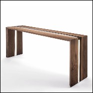 Console avec structure en bois de noyer massif verni 154-Resin Linea
