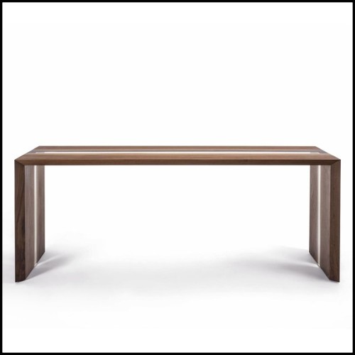 Console avec structure en bois de noyer massif verni 154-Resin Linea