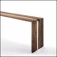 Console avec structure en bois de noyer massif verni 154-Resin Linea