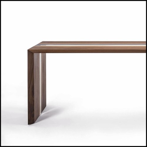 Console avec structure en bois de noyer massif verni 154-Resin Linea