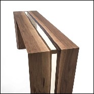Console avec structure en bois de noyer massif verni 154-Resin Linea