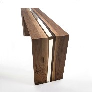 Console avec structure en bois de noyer massif verni 154-Resin Linea