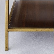Coffee table with structure in metal in brass finish with solid oak and walnut structure 173-Carolina