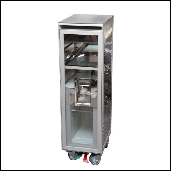 Chrome Trolley Aircraft with Fridge and Lighted Panel PC-Chrome Aircraft