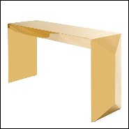 Console table with structure in gold finish stainless steel 24-Barow