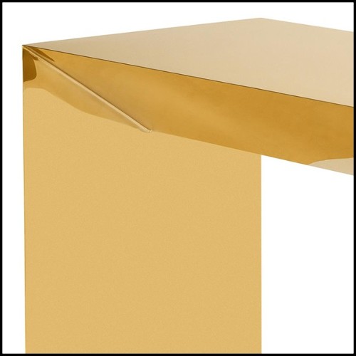 Console table with structure in gold finish stainless steel 24-Barow