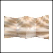Paravent à 4 panneaux rabattables en bois de chêne massif laqué blanc piano PC-Yoko