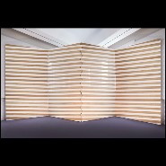 Paravent à 4 panneaux rabattables en bois de chêne massif laqué blanc piano PC-Yoko