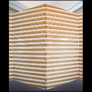 Paravent à 4 panneaux rabattables en bois de chêne massif laqué blanc piano PC-Yoko