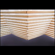 Paravent à 4 panneaux rabattables en bois de chêne massif laqué blanc piano PC-Yoko