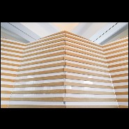 Paravent à 4 panneaux rabattables en bois de chêne massif laqué blanc piano PC-Yoko