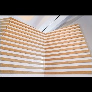 Paravent à 4 panneaux rabattables en bois de chêne massif laqué blanc piano PC-Yoko