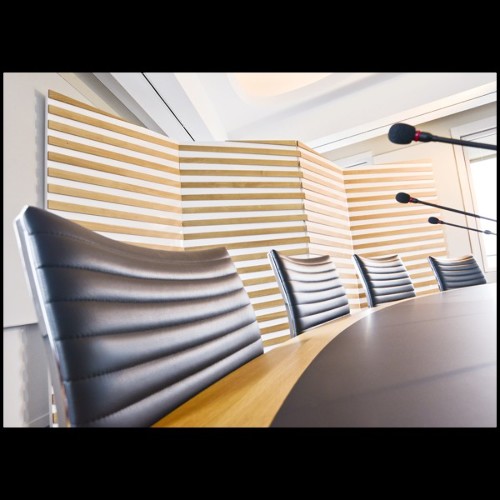 Paravent à 4 panneaux rabattables en bois de chêne massif laqué blanc piano PC-Yoko