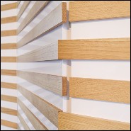 Paravent à 4 panneaux rabattables en bois de chêne massif laqué blanc piano PC-Yoko