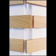 Paravent à 4 panneaux rabattables en bois de chêne massif laqué blanc piano PC-Yoko