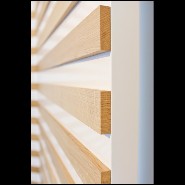 Paravent à 4 panneaux rabattables en bois de chêne massif laqué blanc piano PC-Yoko