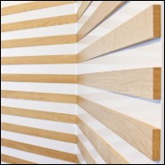 Paravent à 4 panneaux rabattables en bois de chêne massif laqué blanc piano PC-Yoko