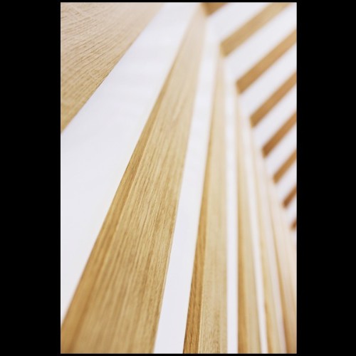 Paravent à 4 panneaux rabattables en bois de chêne massif laqué blanc piano PC-Yoko