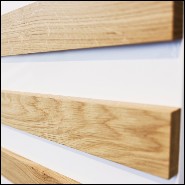 Paravent à 4 panneaux rabattables en bois de chêne massif laqué blanc piano PC-Yoko