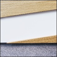 Paravent à 4 panneaux rabattables en bois de chêne massif laqué blanc piano PC-Yoko