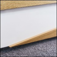 Paravent à 4 panneaux rabattables en bois de chêne massif laqué blanc piano PC-Yoko