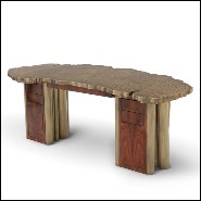 Bureau avec structure en laiton massif patiné brillant 145-Veining Brass Patina