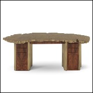 Bureau avec structure en laiton massif patiné brillant 145-Veining Brass Patina