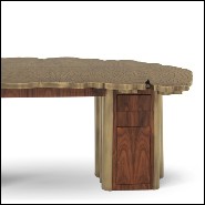 Bureau avec structure en laiton massif patiné brillant 145-Veining Brass Patina