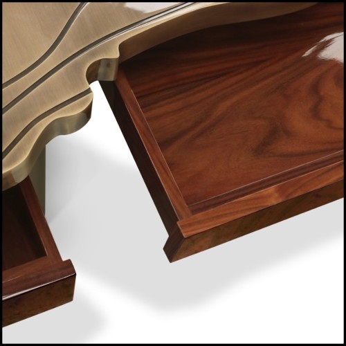 Bureau avec structure en laiton massif patiné brillant 145-Veining Brass Patina