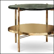 Table d'appoint avec structure en laiton massif poli avec dessus en marbre Guatemala massif 169-Guatemala