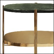 Table d'appoint avec structure en laiton massif poli avec dessus en marbre Guatemala massif 169-Guatemala