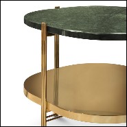 Side table with structure in solid polished brass with solid Guatemala marble top 169-Guatemala Marble