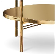 Table d'appoint avec structure en laiton massif poli avec dessus en marbre Guatemala massif 169-Guatemala