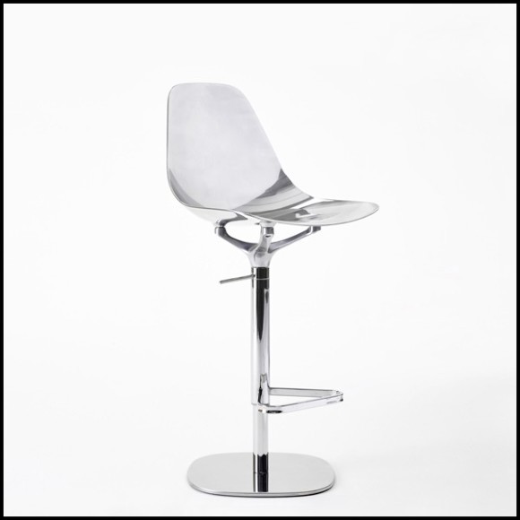 Tabouret de bar en aluminium poli finition chromé 107-Needle Swivel