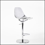 Tabouret de bar en aluminium poli finition chromé 107-Needle Swivel