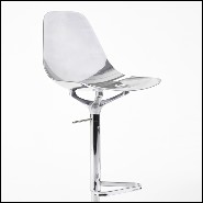 Tabouret de bar en aluminium poli finition chromé 107-Needle Swivel