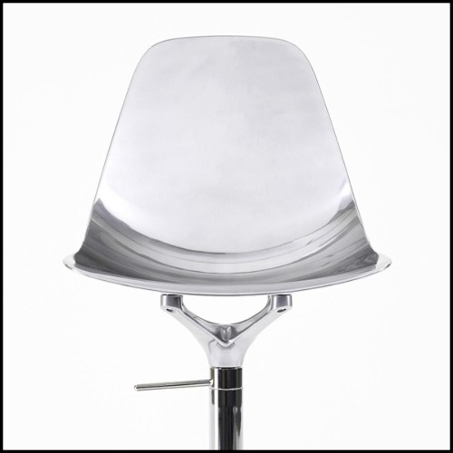 Tabouret de bar en aluminium poli finition chromé 107-Needle Swivel