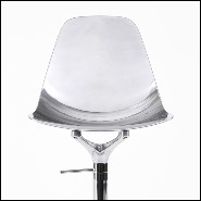 Tabouret de bar en aluminium poli finition chromé 107-Needle Swivel