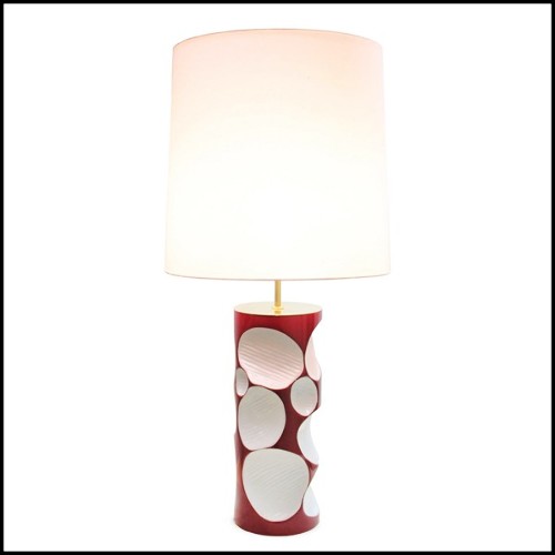 Lampe de table avec structure en fibre de verre finition laqué rouge 155-Allia