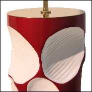 Table lamp with structure in fiberglass in red laquered finish 155-Allia