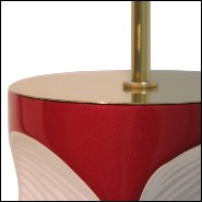 Lampe de table avec structure en fibre de verre finition laqué rouge 155-Allia