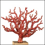 Sculpture handcrafted with red coral cabochons 172-Red Coral