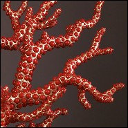 Sculpture réalisée à la main avec cabochons de corail rouge 172-Red Coral