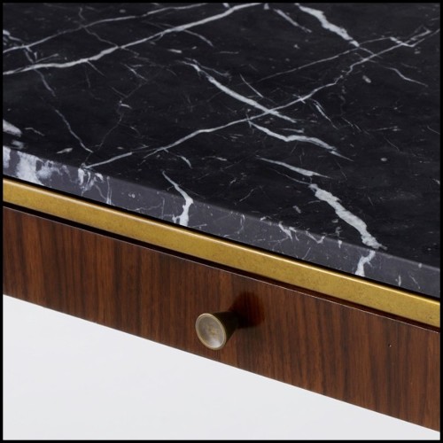 Console table with structure in steel in brass finish with solid oak and walnut structure 173-Carolina