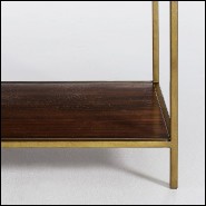 Console table with structure in steel in brass finish with solid oak and walnut structure 173-Carolina