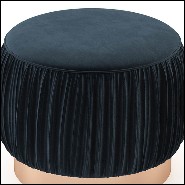 Stool upholstered and covered with high quality deep blue fabric 174-Mahalian Medium