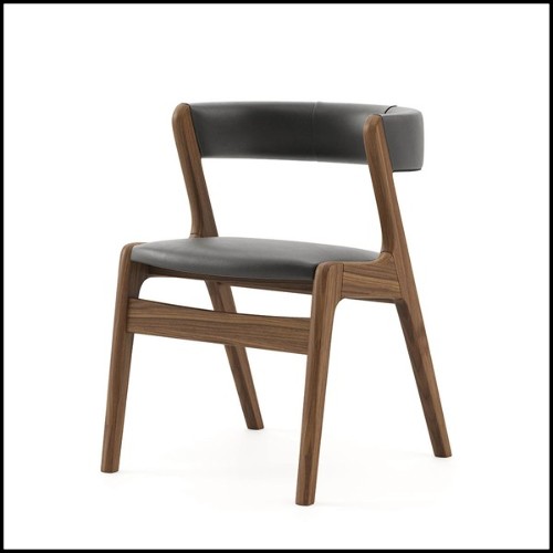 Chair with structure in solid walnut wood 174-Smart Walnut