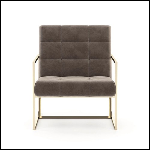 Armchair upholstered and covered with high quality taupe fabric 174-Matrix Fabric
